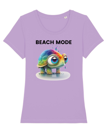 Broasca testoasa pictata in acuarela cu mesajul  Beach Mode Lavender Dawn