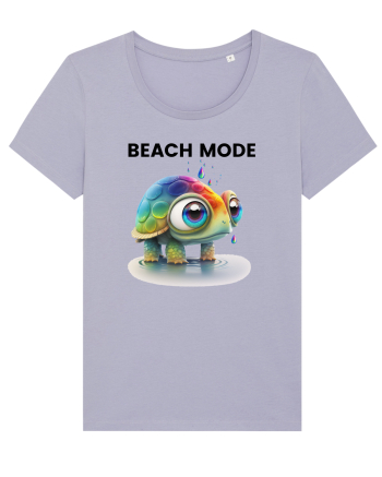 Broasca testoasa pictata in acuarela cu mesajul  Beach Mode Lavender
