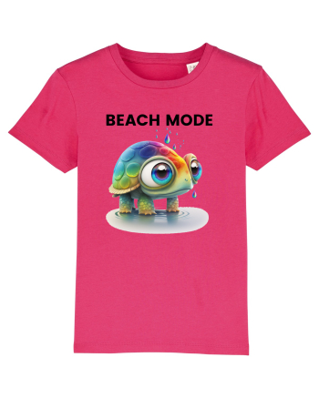Broasca testoasa pictata in acuarela cu mesajul  Beach Mode Raspberry