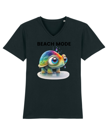 Broasca testoasa pictata in acuarela cu mesajul  Beach Mode Black