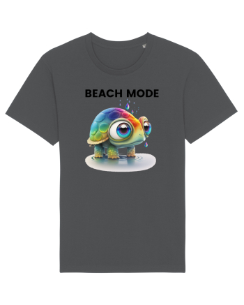 Broasca testoasa pictata in acuarela cu mesajul  Beach Mode Anthracite