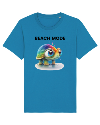 Broasca testoasa pictata in acuarela cu mesajul  Beach Mode Azur