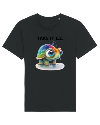 Broasca testoasa pictata in acuarela cu mesajul  Take it E.Z. Black