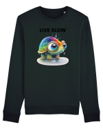 Broasca testoasa pictata in acuarela cu mesajul Live Slow Bluză mânecă lungă Unisex Rise