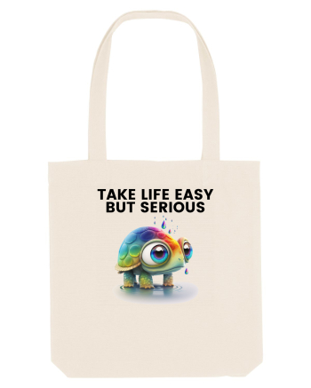 Broasca testoasa pictata in acuarela cu mesajul Take Life Easy but Serious Natural
