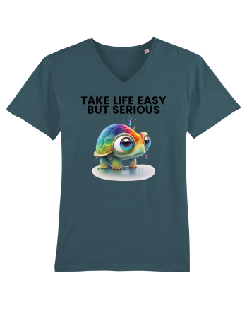 Broasca testoasa pictata in acuarela cu mesajul Take Life Easy but Serious Stargazer