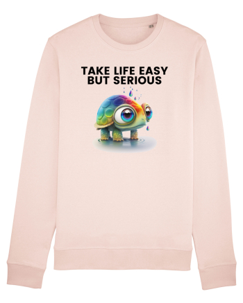 Broasca testoasa pictata in acuarela cu mesajul Take Life Easy but Serious Candy Pink