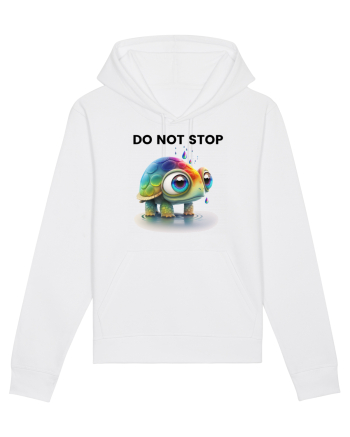 Broasca testoasa pictata in acuarela cu mesajul Do Not Stop White