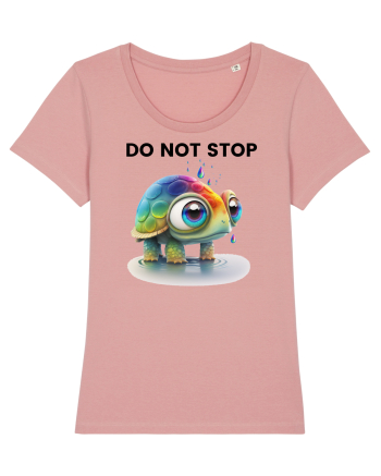 Broasca testoasa pictata in acuarela cu mesajul Do Not Stop Canyon Pink