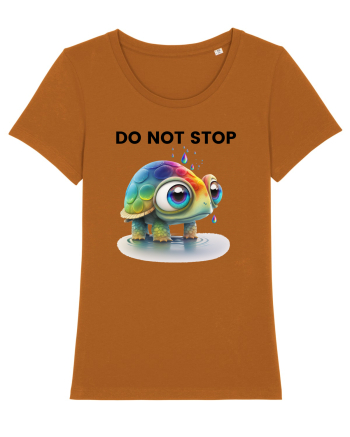 Broasca testoasa pictata in acuarela cu mesajul Do Not Stop Roasted Orange