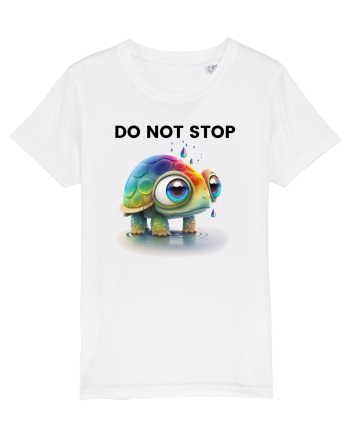 Broasca testoasa pictata in acuarela cu mesajul Do Not Stop White