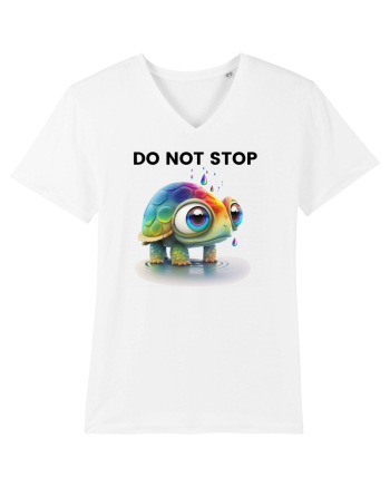 Broasca testoasa pictata in acuarela cu mesajul Do Not Stop White