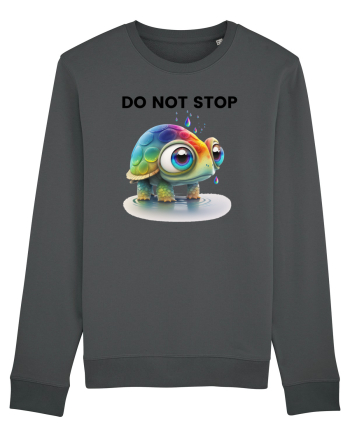 Broasca testoasa pictata in acuarela cu mesajul Do Not Stop Anthracite