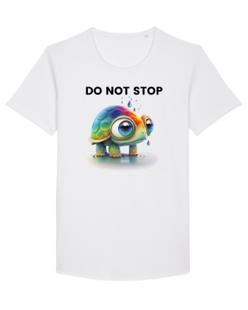 Broasca testoasa pictata in acuarela cu mesajul Do Not Stop White
