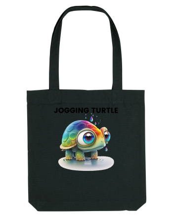 Broasca testoasa pictata in acuarela cu mesajul Jogging Turtle Black