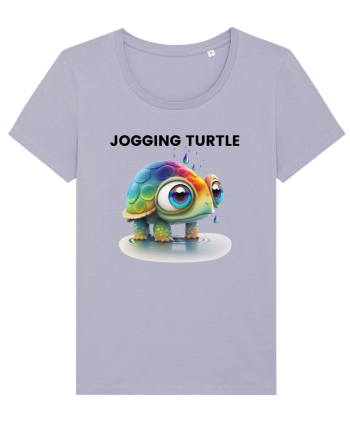 Broasca testoasa pictata in acuarela cu mesajul Jogging Turtle Lavender