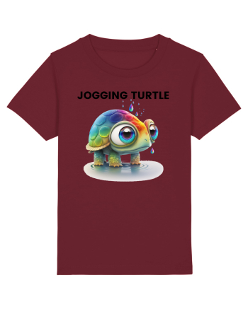 Broasca testoasa pictata in acuarela cu mesajul Jogging Turtle Burgundy