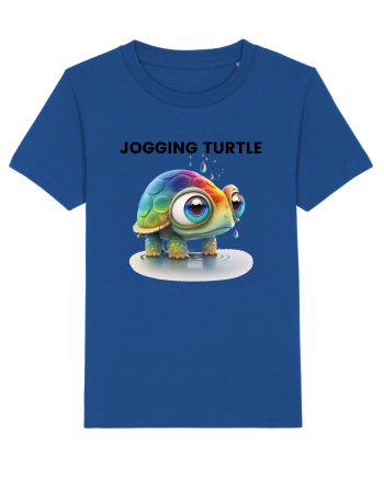 Broasca testoasa pictata in acuarela cu mesajul Jogging Turtle Majorelle Blue
