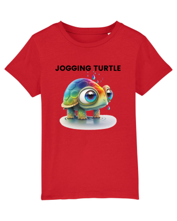 Broasca testoasa pictata in acuarela cu mesajul Jogging Turtle Red