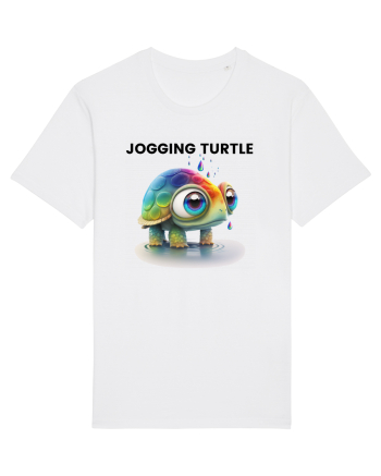 Broasca testoasa pictata in acuarela cu mesajul Jogging Turtle White
