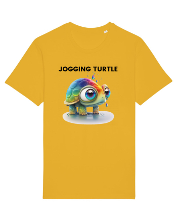 Broasca testoasa pictata in acuarela cu mesajul Jogging Turtle Spectra Yellow
