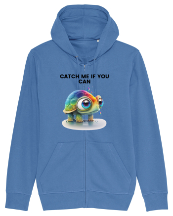Broasca testoasa pictata in acuarela cu mesajul Catch Me If You Can Bright Blue