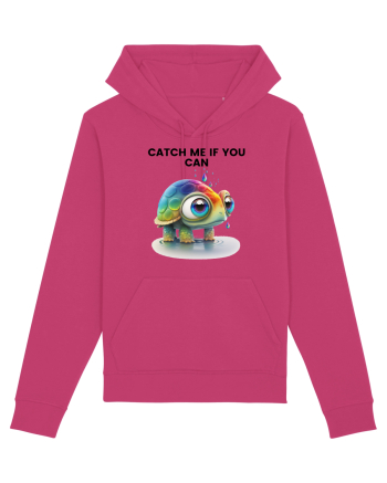 Broasca testoasa pictata in acuarela cu mesajul Catch Me If You Can Raspberry