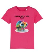 Broasca testoasa pictata in acuarela cu mesajul Catch Me If You Can Tricou mânecă scurtă  Copii Mini Creator