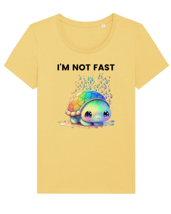 Broasca testoasa pictata in acuarela cu mesajul I'm not fast Jojoba