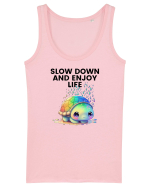Broasca testoasa pictata in acuarela cu mesajul  Slow Down and Enjoy Life Maiou Damă Dreamer