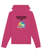 Broasca testoasa pictata in acuarela cu mesajul  Slow Down and Enjoy Life Hanorac Unisex Drummer