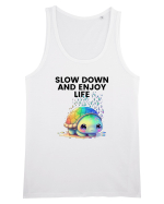 Broasca testoasa pictata in acuarela cu mesajul  Slow Down and Enjoy Life Maiou Bărbat Runs