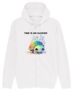 Broasca testoasa pictata in acuarela cu mesajul  Time is an Illusion Hanorac cu fermoar Unisex Connector