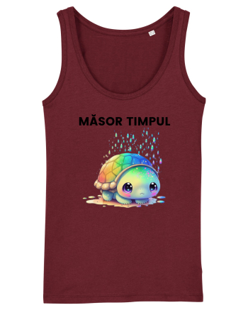 Broasca testoasa pictata in acuarela cu mesajul  Masor Timpul Burgundy