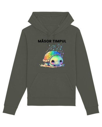 Broasca testoasa pictata in acuarela cu mesajul  Masor Timpul Khaki