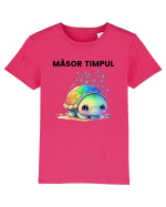 Broasca testoasa pictata in acuarela cu mesajul  Masor Timpul Tricou mânecă scurtă  Copii Mini Creator