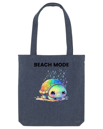 Broasca testoasa pictata in acuarela cu mesajul  Beach Mode Midnight Blue