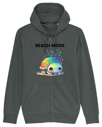Broasca testoasa pictata in acuarela cu mesajul  Beach Mode Anthracite