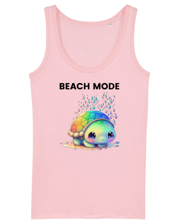Broasca testoasa pictata in acuarela cu mesajul  Beach Mode Cotton Pink