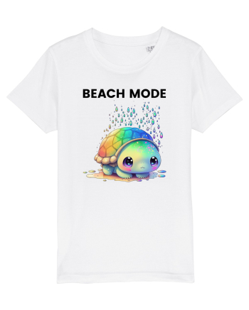 Broasca testoasa pictata in acuarela cu mesajul  Beach Mode White