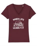 Lean on it Tricou mânecă scurtă guler V Damă Evoker