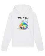 Broasca testoasa pictata in acuarela cu mesajul  Take it E.Z. Hanorac Unisex Drummer