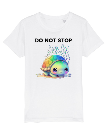 Broasca testoasa pictata in acuarela cu mesajul Do Not Stop White