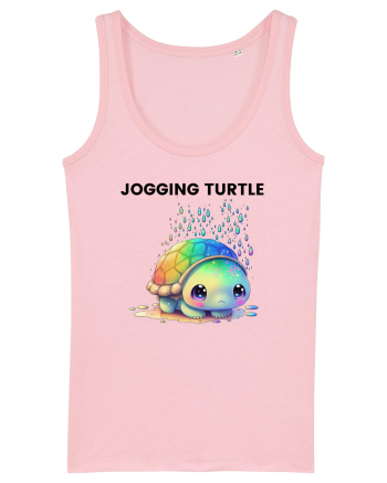 Broasca testoasa pictata in acuarela cu mesajul Jogging Turtle Cotton Pink