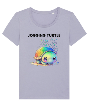 Broasca testoasa pictata in acuarela cu mesajul Jogging Turtle Lavender