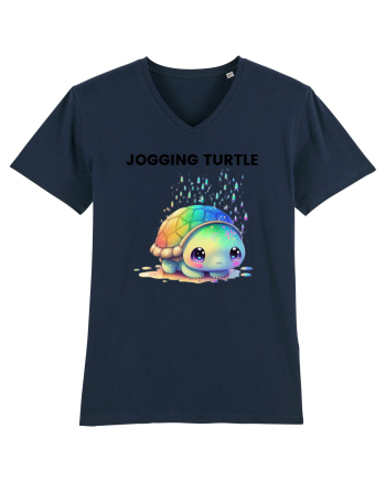 Broasca testoasa pictata in acuarela cu mesajul Jogging Turtle French Navy