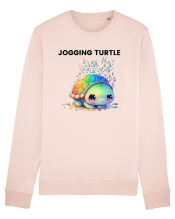 Broasca testoasa pictata in acuarela cu mesajul Jogging Turtle Candy Pink