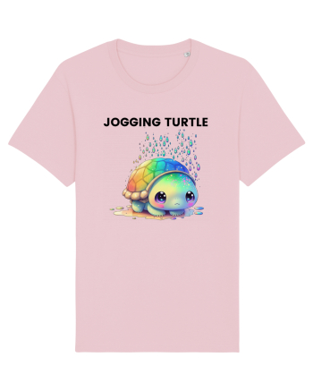 Broasca testoasa pictata in acuarela cu mesajul Jogging Turtle Cotton Pink