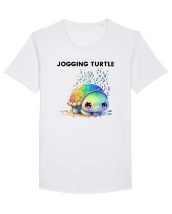 Broasca testoasa pictata in acuarela cu mesajul Jogging Turtle White