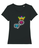 Flirt cu prințesa Tricou mânecă scurtă guler larg fitted Damă Expresser